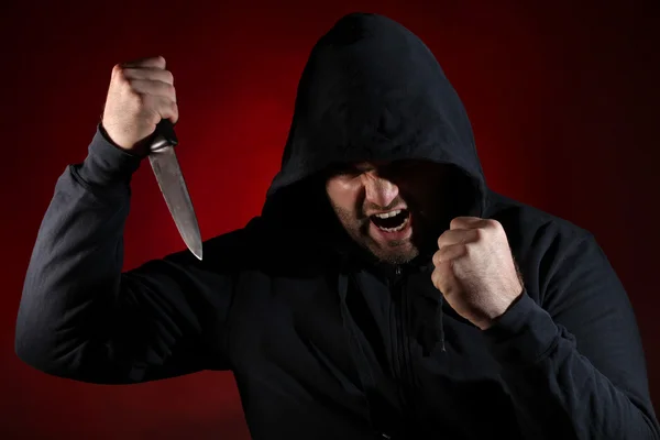 stock image Dangerous man with knife