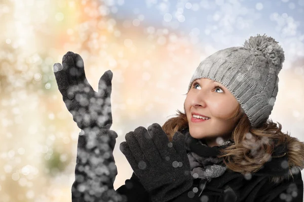 stock image Woman in winter