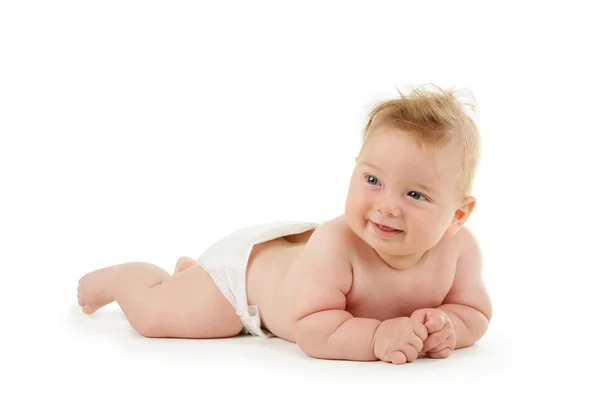 Imádnivaló baba fiú csúszó — Stock Fotó
