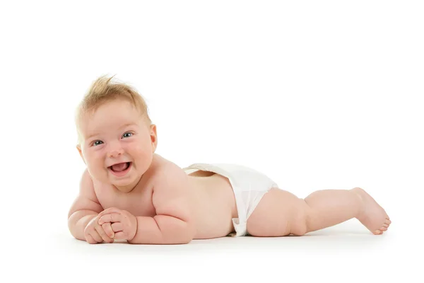 Imádnivaló baba fiú csúszó — Stock Fotó