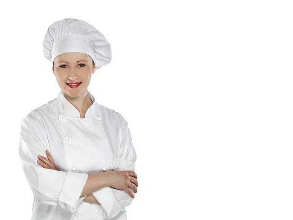 Kendine güvenen genç kadın aşçı — Stok fotoğraf