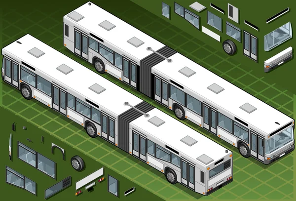 İki pozisyonda ki isometrik veri otobüsü — Stok Vektör