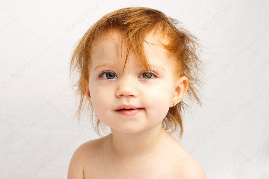 Child Crazy Hair White Background Stock Photo by ©markcarper 8962316