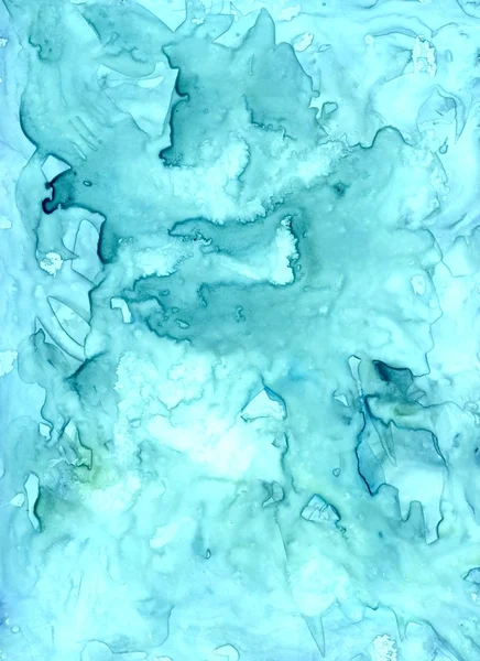 stock image Turquoise abstract watercolor painting background