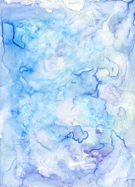 蓝色抽象水彩绘画背景 — 图库照片