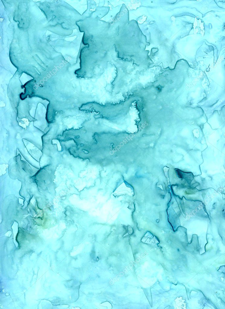 Turquoise abstract watercolor painting background — Stock Photo