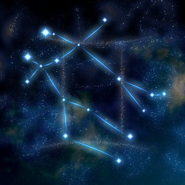 Gemini constellation and symbol clipart