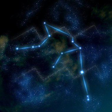 Aquarius constellation and symbol clipart
