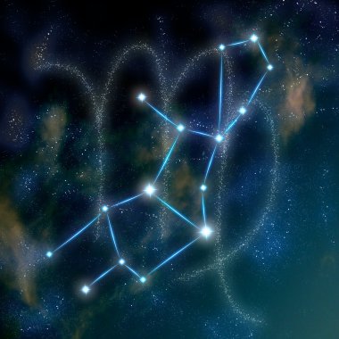 Virgo constellation and symbol clipart