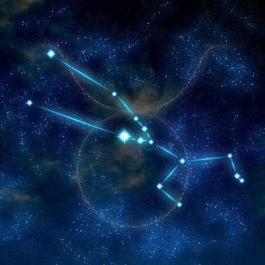 Taurus constellation and symbol clipart