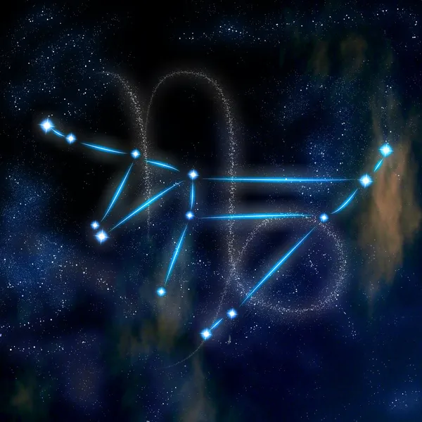 Oğlak takımyıldızı yönünde bulunan ve sembolü — Stok fotoğraf