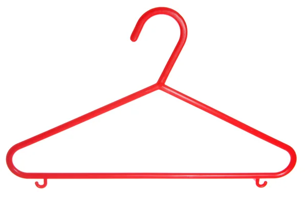 Rojo niños plástico abrigo percha recorte —  Fotos de Stock