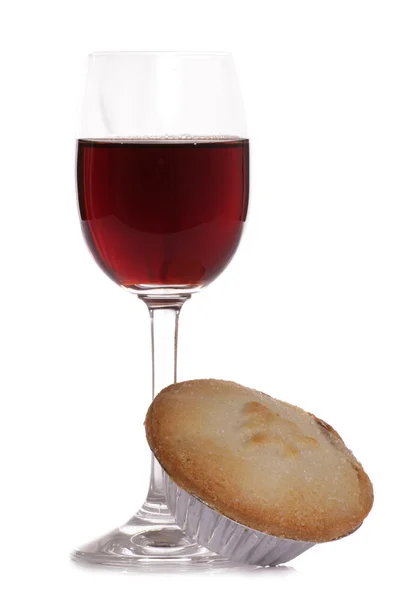 Christsmas sherry en gehakt taart — Stockfoto