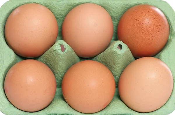 Media docena de huevos fondo — Foto de Stock