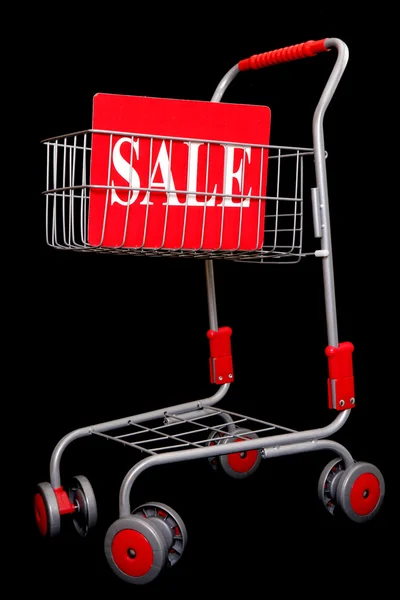 Nákupní vozík s nápis-na prodej — Stock fotografie