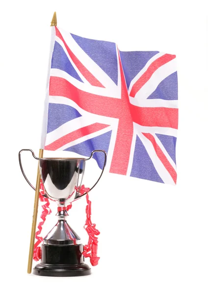 Trofeo e Union Jack — Foto Stock