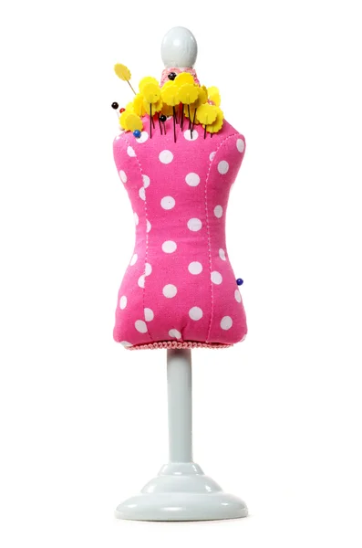 Pink mannequin pin cushion — Stock Photo, Image