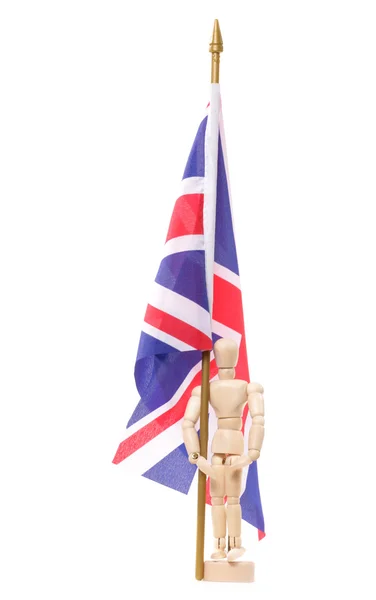 Artist mannequin with union jack flag — Stock Photo, Image
