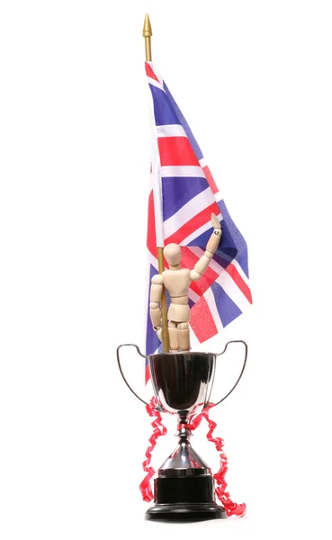 아티스트 마네킹 트로피에서 승리를 축 하 — 스톡 사진