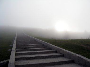 Stairs to the fog clipart