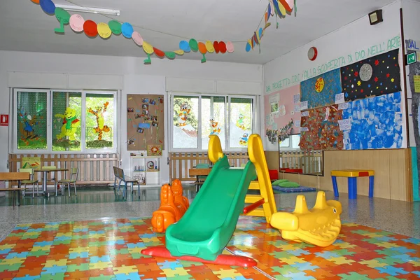 Interior of a playroom a nursery kindergarten school — Stock Photo, Image