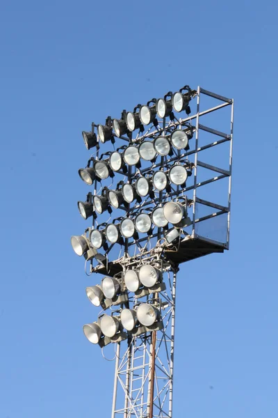 stock image Impressive lighting tower for the Night-light in a stadium