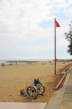 Accessibility for disabled on the beach of the Adriatic Sea clipart