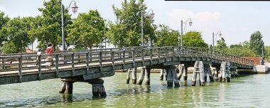 Bridge connecting the Mazzorbo island with the Burano island the Venetian l clipart