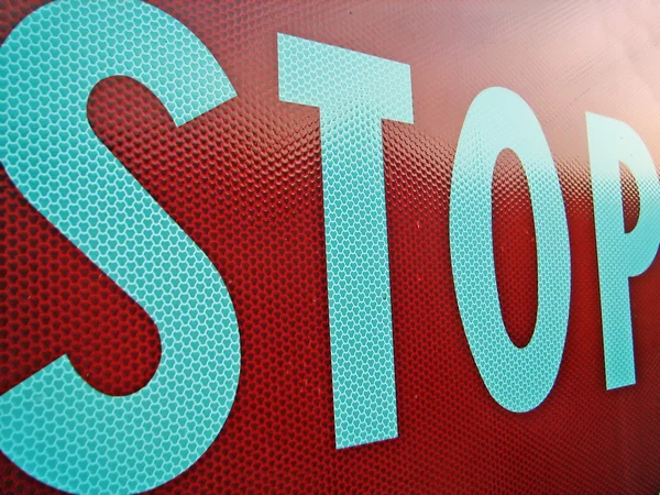 Road sign stop photographed at close — Stockfoto