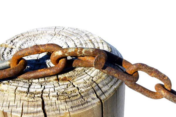 Rust rings between them all together with a rusty nail — Stock Photo, Image
