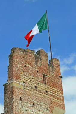 marostica duvarlar ve vicenza yakınındaki kale İtalyan falg