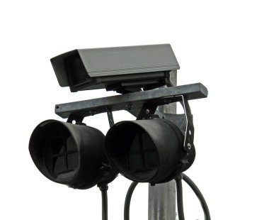 Surveillance cameras and lights anti thief clipart