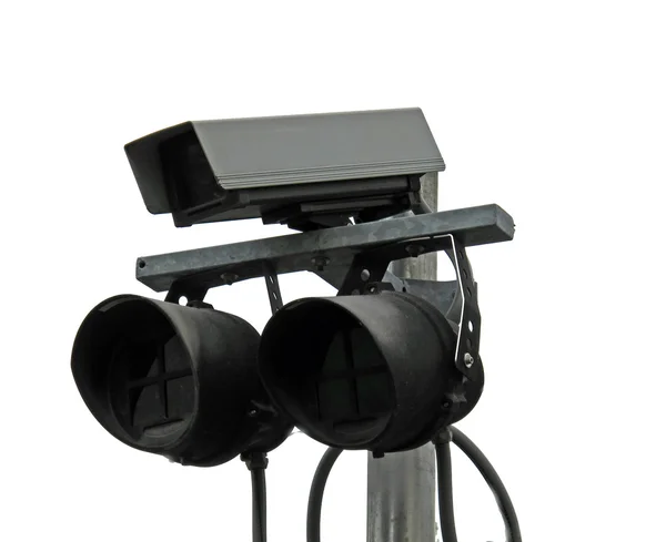 Surveillance cameras and lights anti thief — Stock Photo, Image
