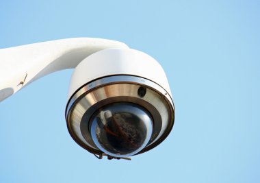 Surveillance cameras and CCTV at the stadium clipart