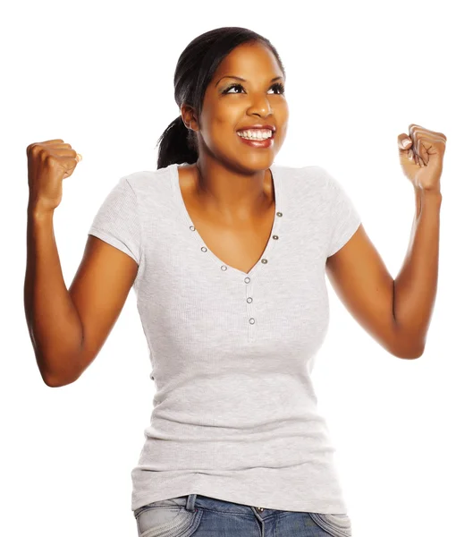 Mujer negra feliz —  Fotos de Stock