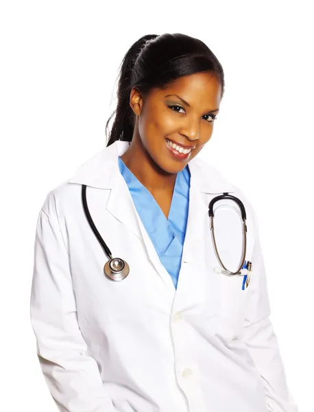 Doktor siyah kadın — Stok fotoğraf