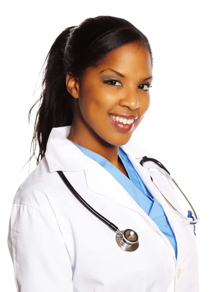 Orvos fekete nő — Stock Fotó