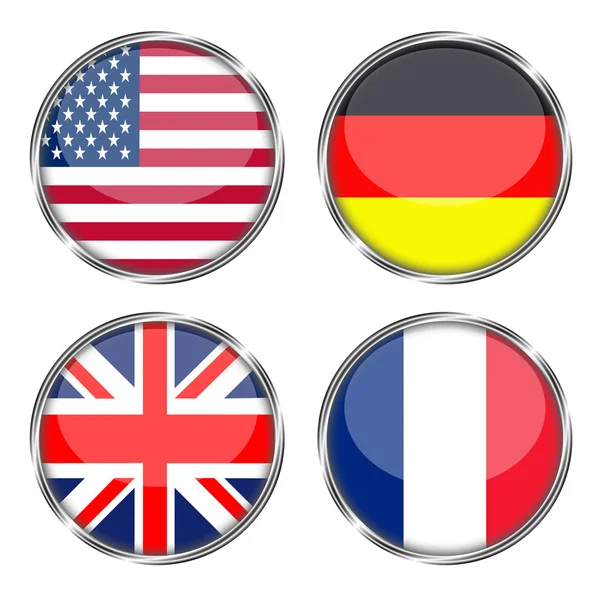 Bandiere d'America, Germania, Gran Bretagna e Francia — Foto Stock