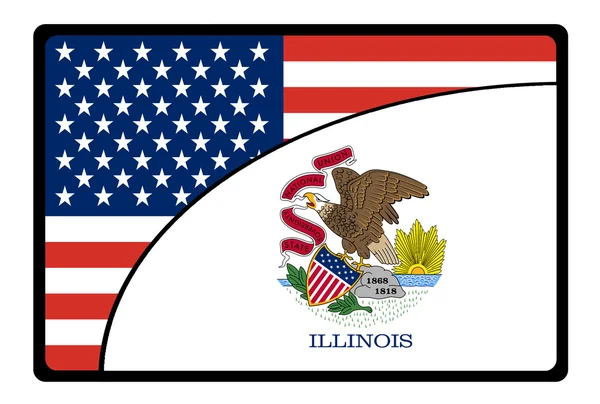 Amerikaanse illinois vlag — Stockfoto