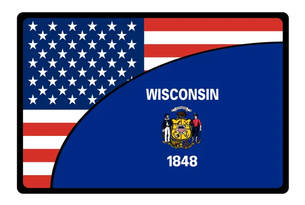 Amerika Wisconsin bayrağı — Stok fotoğraf