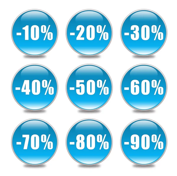 Rabatt-knappen i blått — Stockfoto