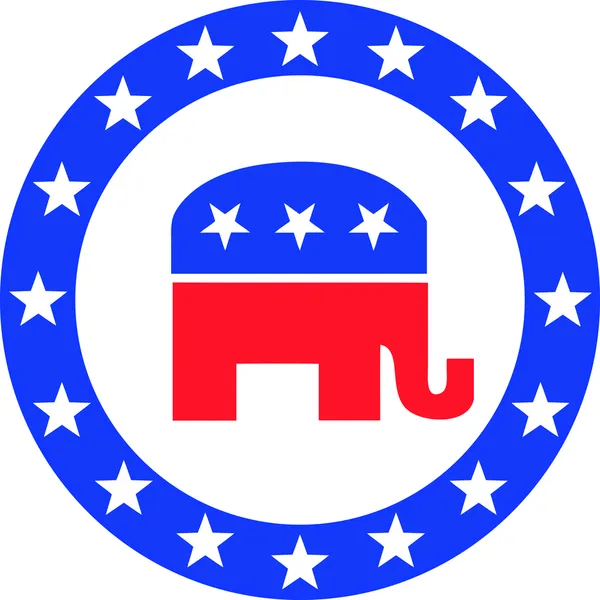 Etiqueta electoral - el símbolo del partido democrático en Estados Unidos . — Archivo Imágenes Vectoriales