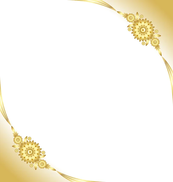 黄金の花の装飾背景 — ストックベクタ