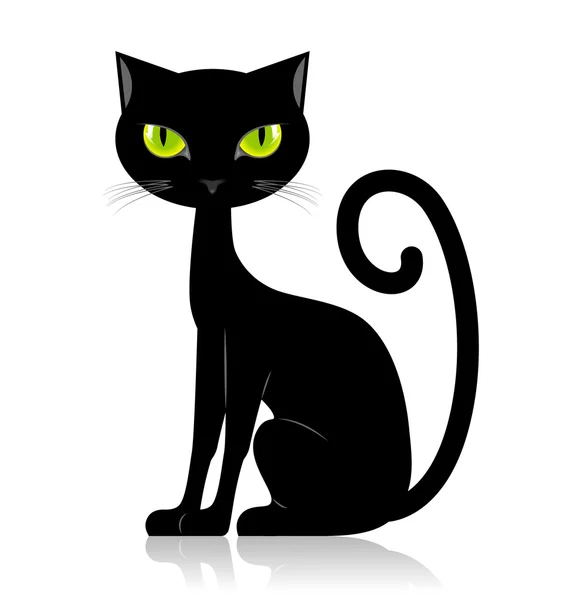 Gato negro — Vector de stock