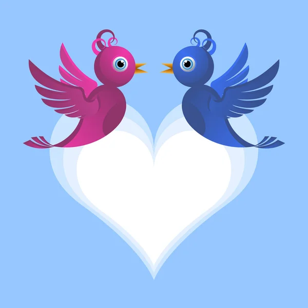 Amoureux des oiseaux — Image vectorielle