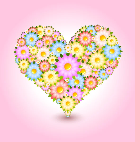 Coeur Floral — Image vectorielle