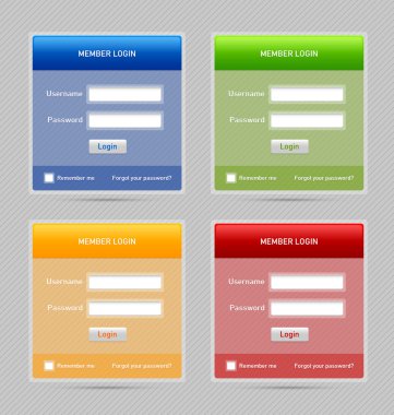 Member login website elements clipart