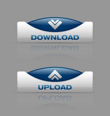 Download and upload buttons clipart