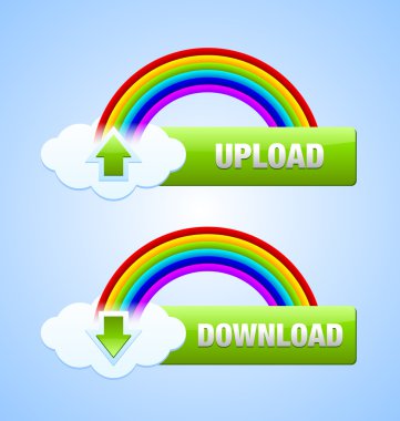 Download and upload buttons clipart