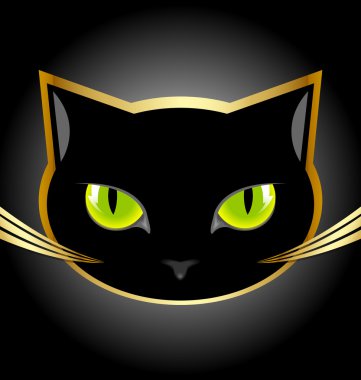 Black cat head clipart